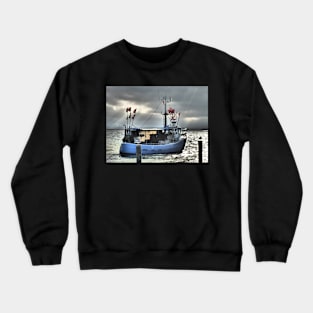 Fishing boat on departure Crewneck Sweatshirt